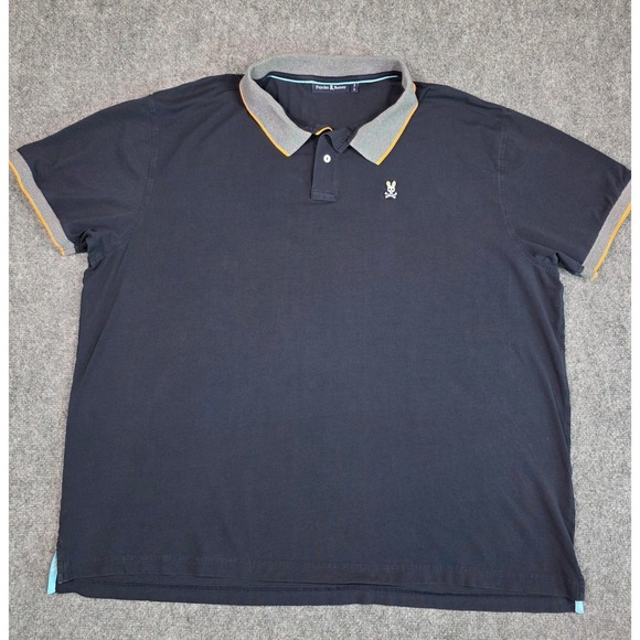 Psycho Bunny Other - Psycho Bunny Polo Shirt Mens 4XL Navy Blue Pima Cotton Spandex Short Sleeve Logo